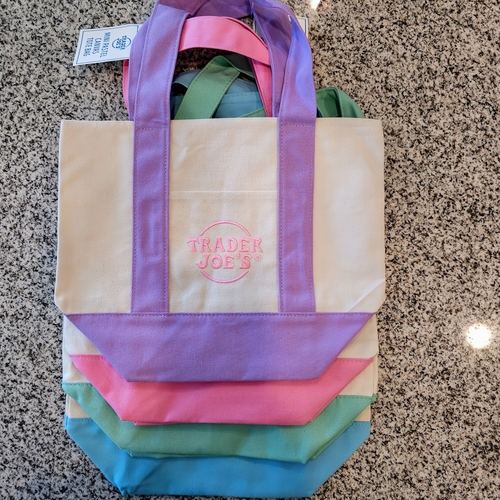 Trader Joe's Mini Pastel Tote Bags